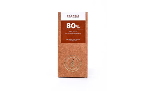 Dr Cacao - Chocolate al 80% de cacao sin azucar x 80 gr