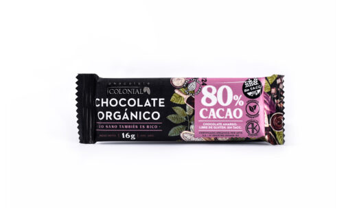 Colonial - Chocolate orgánico 80% cacao x 16 gr