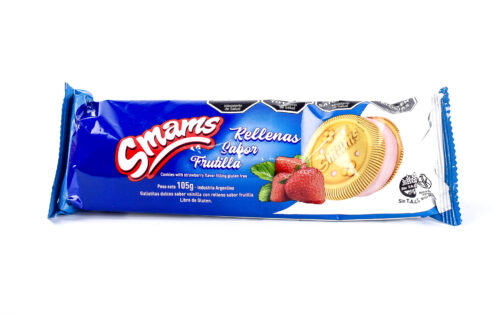 Smams - Galletitas rellenas sabor frutilla x 105 gr