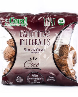 Ceral – Galletitas integrales sin azúcar sabor coco x 180 gr