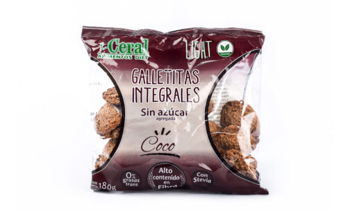 Ceral - Galletitas integrales sin azúcar sabor coco x 180 gr