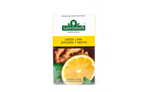 Saint Gottard - Té c/trocitos de frutas limón, lima, jengibre y menta x 20 saq