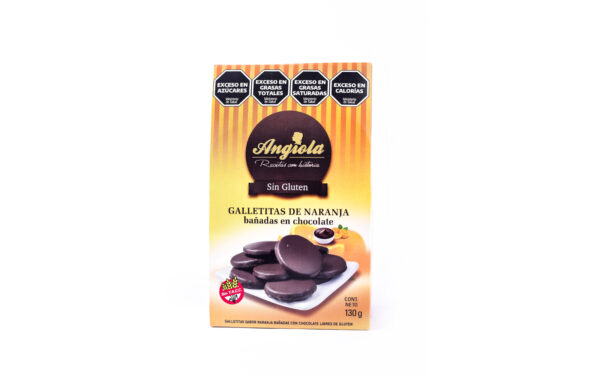 Angiola - Galletitas de naranja bañadas en chocolate x 130 gr