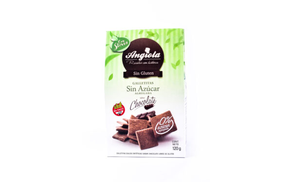 Angiola - Galletitas dulces sin azúcar sabor chocolate x 120 gr