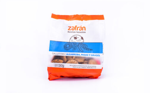 Zafran - Galletitas de algarroba, pasas y girasol x 150 gr