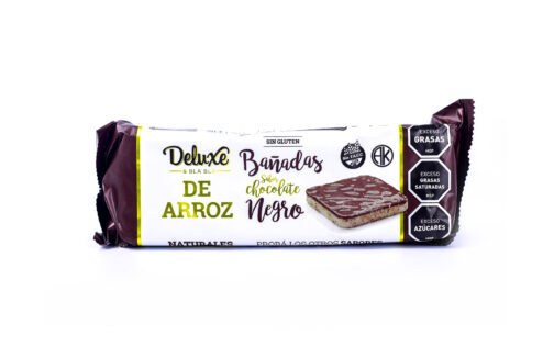 Deluxe - Galletitas de arroz bañadas sabor chocolate negro x 115 gr