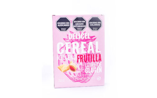 Delicel - Cereal relleno sabor frutilla x 250 gr