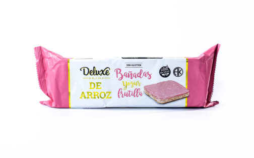 Deluxe - Galletitas de arroz bañadas sabor yogurt de frutilla x 115 gr