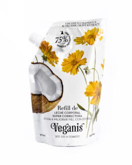 Veganis – Refill leche corporal super correctora p/piel c/estrias de coco y calendula x 300 ml